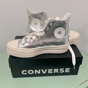 Silver Platform Converse
